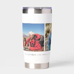 Grandpa 3 Photo Collage Custom Quote Insulated Tumbler