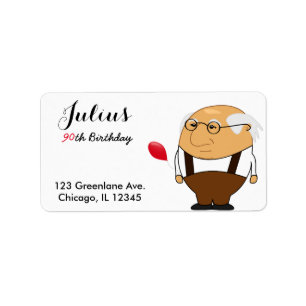 Grandpa 90th Birthday Address Label   Personalise