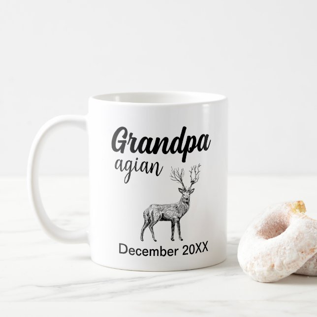 Grandpa Again,Personalised Grandparent Gift Coffee Mug (With Donut)