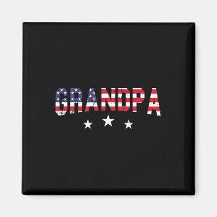 Grandpa American Flag 4th Of July Vintage Patrioti Magnet