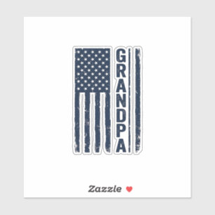 Grandpa American Flag Distressed Patriotic Design_
