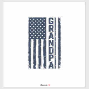 Grandpa American Flag Distressed Patriotic Design_