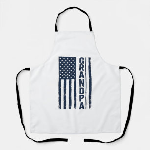 Grandpa American Flag Distressed Patriotic Design_ Apron