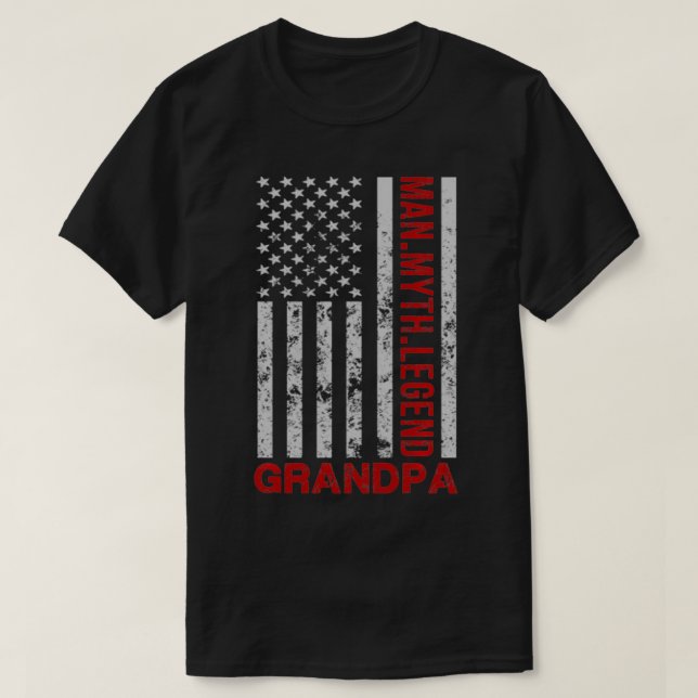 Grandpa American Flag Man Myth Legend Pullover  (Design Front)