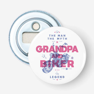 Grandpa and biker the man the myth the legend bottle opener