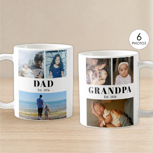 Grandpa and Dad Year Established 6 Photos Coffee Mug