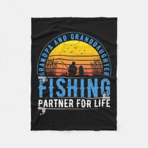 Grandpa And Granddaughter Fishing Buddies For Life Fleece Blanket
