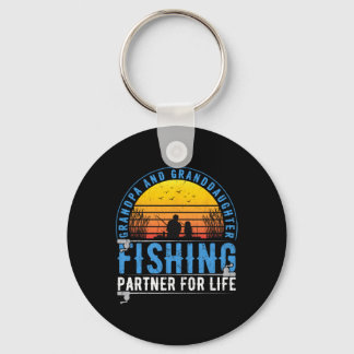 Grandpa And Granddaughter Fishing Buddies For Life Key Ring