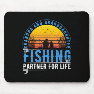 Grandpa And Granddaughter Fishing Buddies For Life Mouse Pad