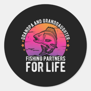 Grandpa And Granddaughter Fishing Partners For Lif Classic Round Sticker