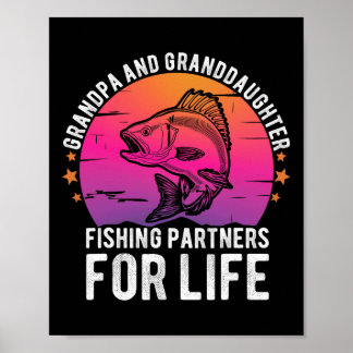 Grandpa And Granddaughter Fishing Partners For Lif Poster