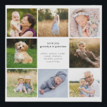 Grandpa and Grandma Family Photo Grid Faux Canvas Print<br><div class="desc">Grandpa & grandma photo grid faux canvas. This wall art canvas features 8 photos and customisable text. The photos and text can easily be customised with any photos and wording you choose. Custom photo canvases make great gifts for grandparents for christmas, birthdays, mothers day, fathers day and any other special...</div>
