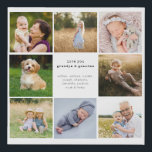 Grandpa and Grandma Family Photo Grid Faux Canvas Print<br><div class="desc">Grandpa & grandma photo grid faux canvas. This wall art canvas features 8 photos and customisable text. The photos and text can easily be customised with any photos and wording you choose. Custom photo canvases make great gifts for grandparents for christmas, birthdays, mothers day, fathers day and any other special...</div>