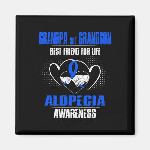 GRANDPA AND GRANDSON BEST FRIEND OF LIFE ALOPECIA  MAGNET
