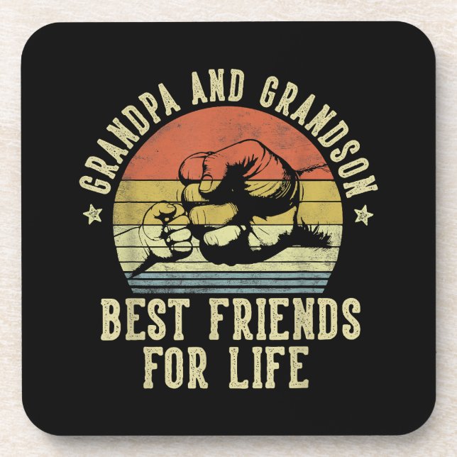 Grandpa and Grandson Best Friends for Life Funny G Coaster (Front)
