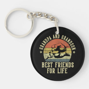 Grandpa and Grandson Best Friends for Life Funny G Key Ring