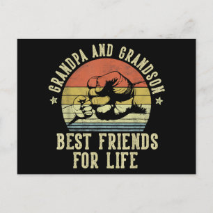 Grandpa and Grandson Best Friends for Life Funny G Postcard