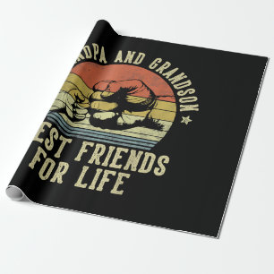 Grandpa and Grandson Best Friends for Life Funny G Wrapping Paper