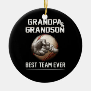 Grandpa And Grandson Best Team Ever Ceramic Ornament