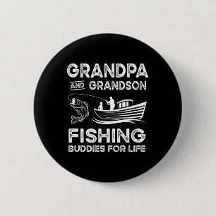 Grandpa And Grandson Fishing Buddies For Life Gift 6 Cm Round Badge