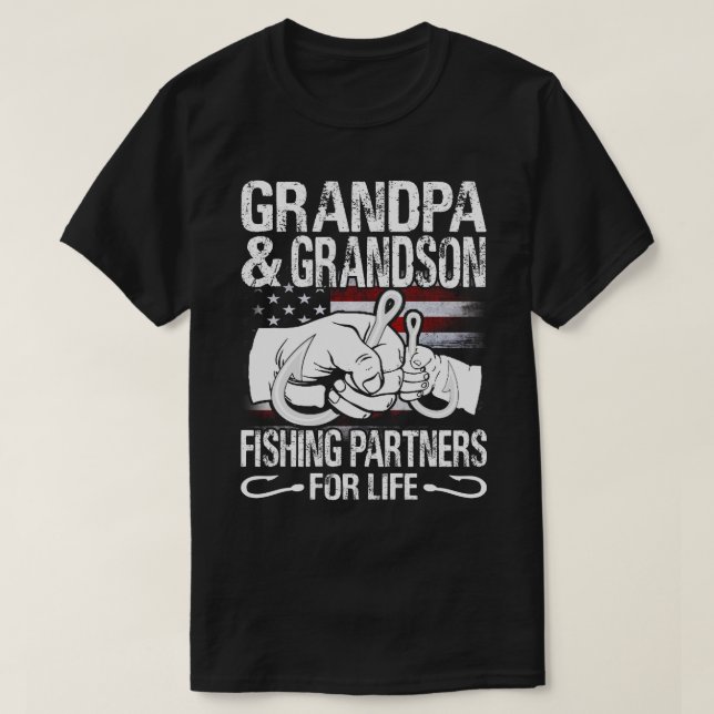 Grandpa And Grandson Matching Fishing Partners for T-Shirt (Design Front)