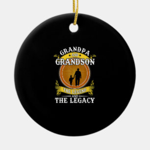 Grandpa And Grandson The Legend And The Legacy Ceramic Ornament