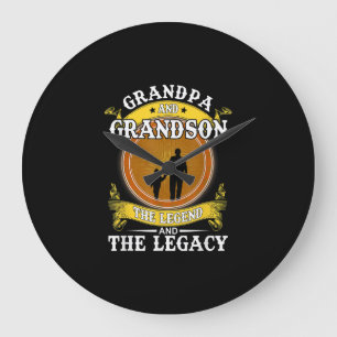 Grandpa And Grandson The Legend And The Legacy Large Clock