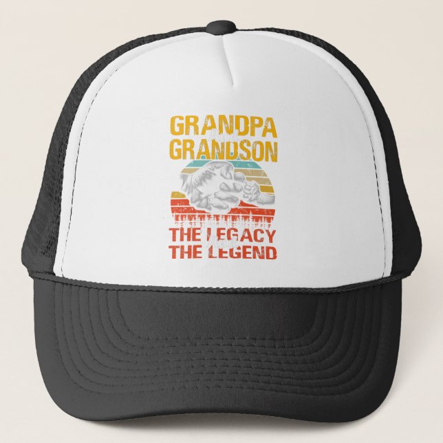 Grandpa And Grandson The Legend And The Legacy Trucker Hat (Front)