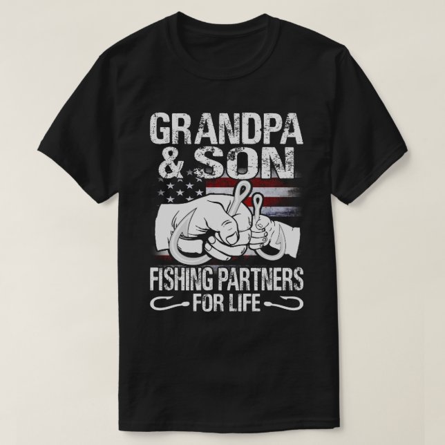grandpa and Son Matching Shirts Fishing Partners f (Design Front)