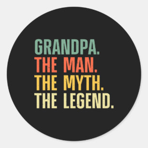 Grandpa Art For Grandfather Papa Papi From Grandki Classic Round Sticker