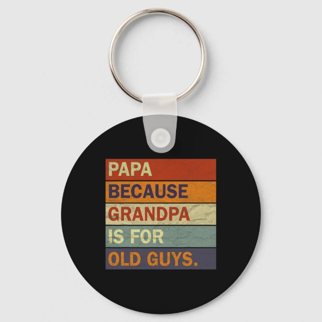 Grandpa Art For Men Grandfather Papa Parent Father Key Ring (Front)
