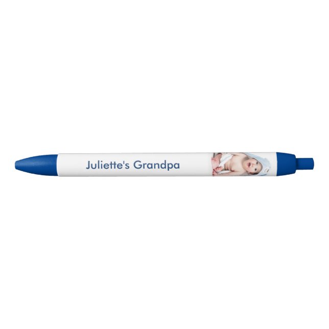 Grandpa Baby's Photo Personalised   Black Ink Pen (Front)