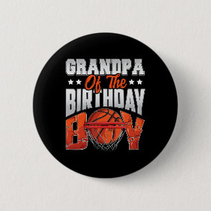 Grandpa basketball birthday Boy Family Baller b-da 6 Cm Round Badge