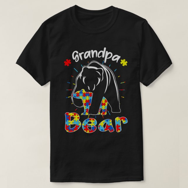 Grandpa Bear Autism Awareness Autistic Family Love T-Shirt (Design Front)