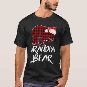 Grandpa Bear Buffalo Red Plaid Santa Christmas Paj T-Shirt