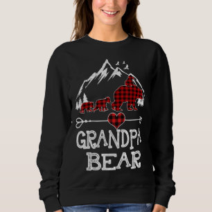 Grandpa Bear Christmas Pajama Red Plaid Buffalo Fa Sweatshirt