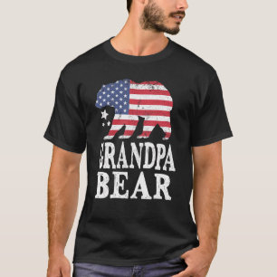 Grandpa Bear Patriotic Flag Matching Family 4th Of T-Shirt