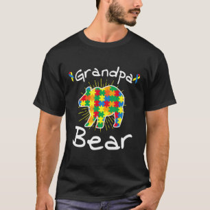 Grandpa Bear Puzzle Inspirational Autism Awareness T-Shirt