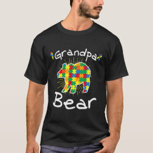 Grandpa Bear Puzzle Inspirational Autism Awareness T-Shirt