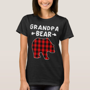 Grandpa Bear Red Black Plaid Bear Christmas Promot T-Shirt