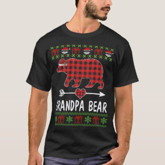 Grandpa Bear Santa Red Plaid Family Pyjamas For Ch T-Shirt