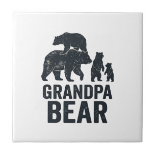 Grandpa Bear Vintage Engraving Family Bear Shirt D Ceramic Tile