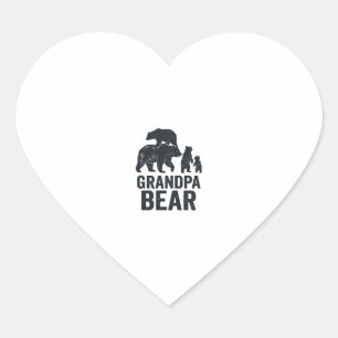 Grandpa Bear Vintage Engraving Family Bear Shirt D Heart Sticker