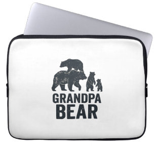 Grandpa Bear Vintage Engraving Family Bear Shirt D Laptop Sleeve