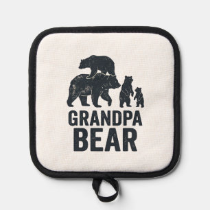 Grandpa Bear Vintage Engraving Family Bear Shirt D Pot Holder