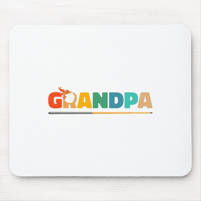 Grandpa Billiard Pool Cue 8-ll Billard - Billiards Mouse Pad (Front)