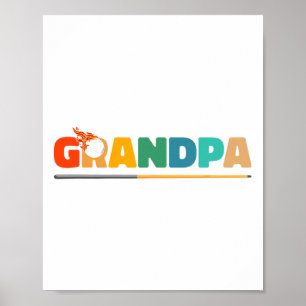 Grandpa Billiard Pool Cue 8-ll Billard - Billiards Poster