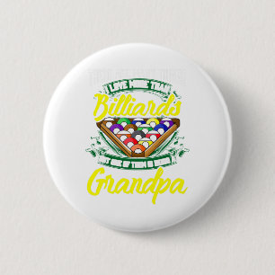 Grandpa Billiards Pool Game Player Ll Stick Papa G 6 Cm Round Badge