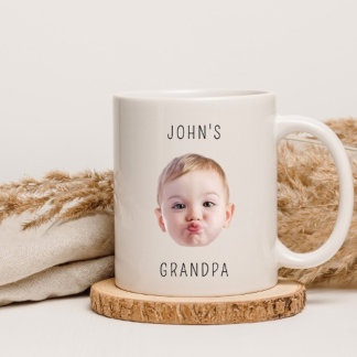 Grandpa Birthday, Baby Face Dady Gift, Custom Face Coffee Mug