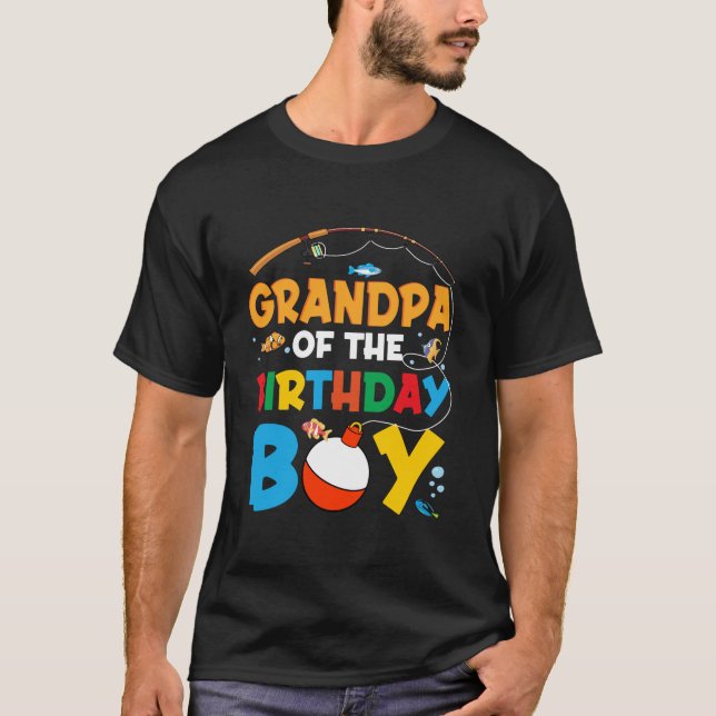Grandpa Birthday Boy Ofishally One Family Party De T-Shirt (Front)